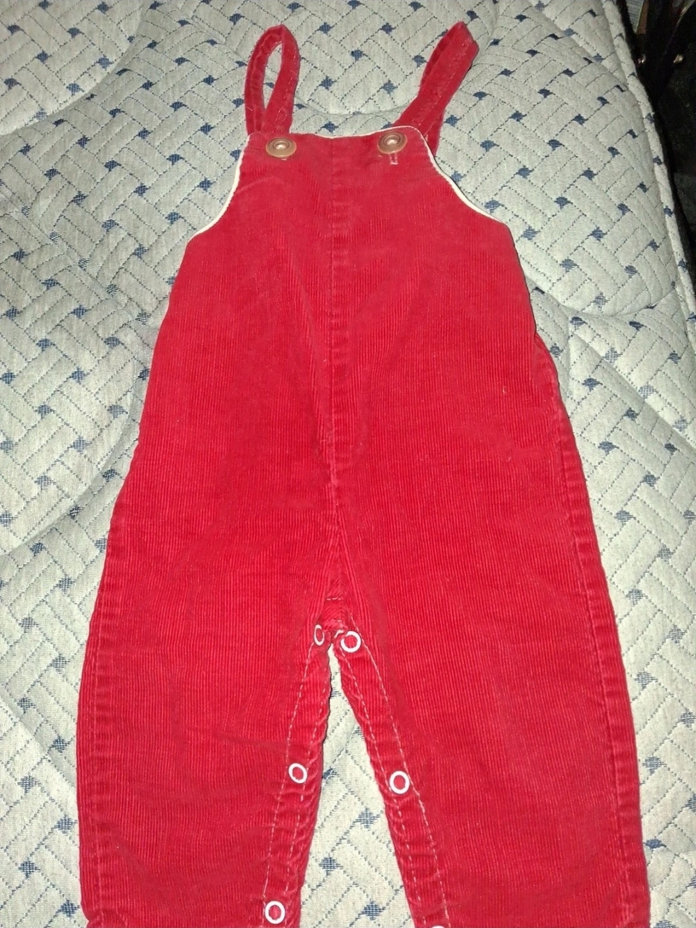 Vintage SEARS Red Corduroy Kids Overalls